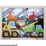 Melissa & Doug Construction Site Vehicles Wooden Jigsaw Puzzle With Storage Tray 12 pcs  B000GKW6IS